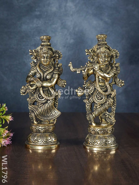 Brass Radhe Krishna (Black Antique Finish) - Wl1796 Figurines