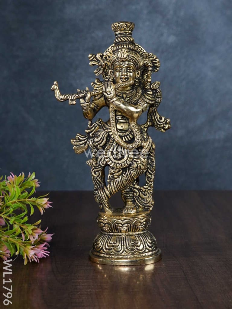 Brass Radhe Krishna (Black Antique Finish) - Wl1796 Figurines