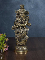 Brass Radhe Krishna (Black Antique Finish) - Wl1796 Figurines