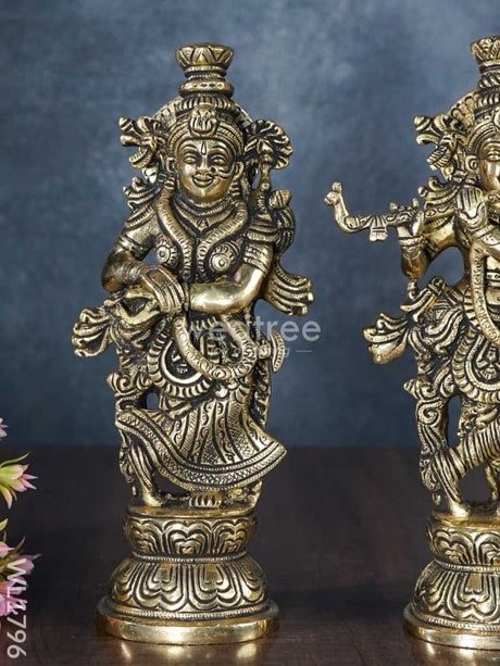 Brass Radhe Krishna (Black Antique Finish) - Wl1796 Figurines