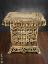 Brass Rectangular Chowki With Bells - Wl2438 Utility