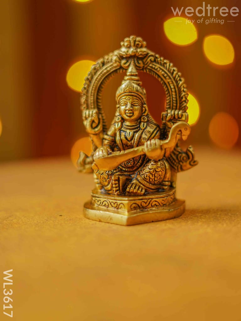 Brass Saraswathi Idol - Wl3617 Figurines