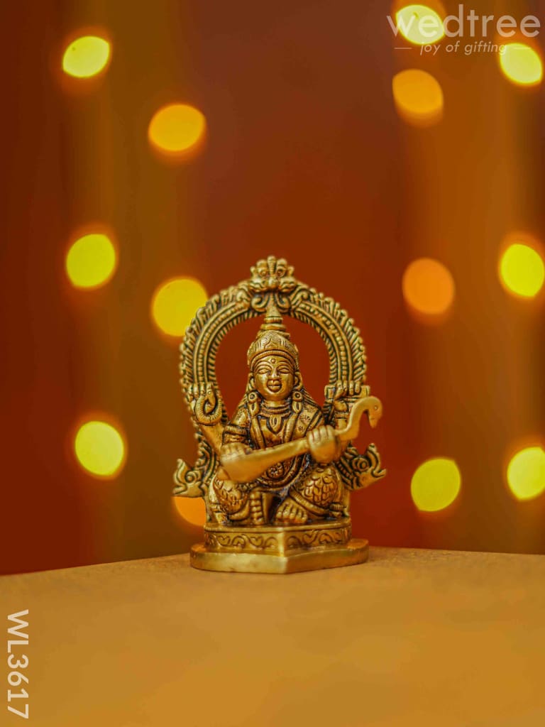 Brass Saraswathi Idol - Wl3617 Figurines