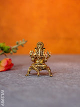 Brass Seated Ganesha-Lakshmi Idols - Wl3989 Figurines