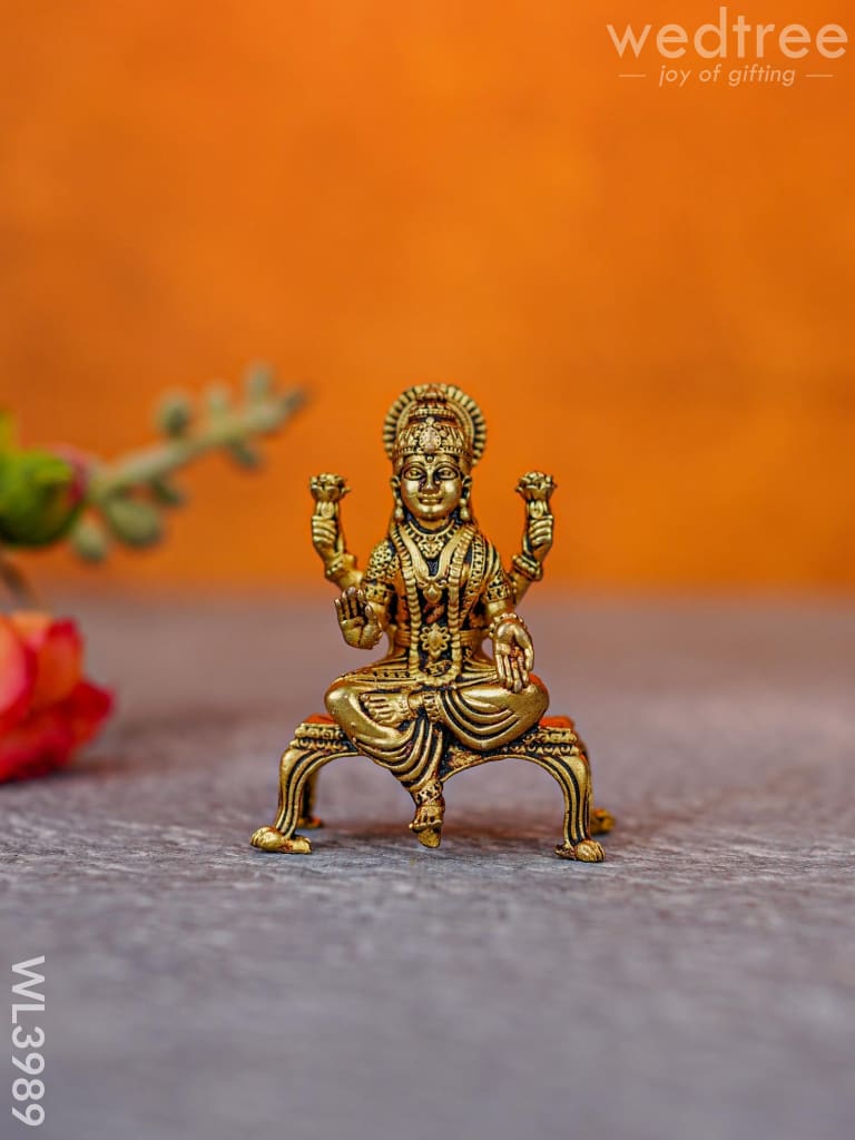 Brass Seated Ganesha-Lakshmi Idols - Wl3989 Figurines