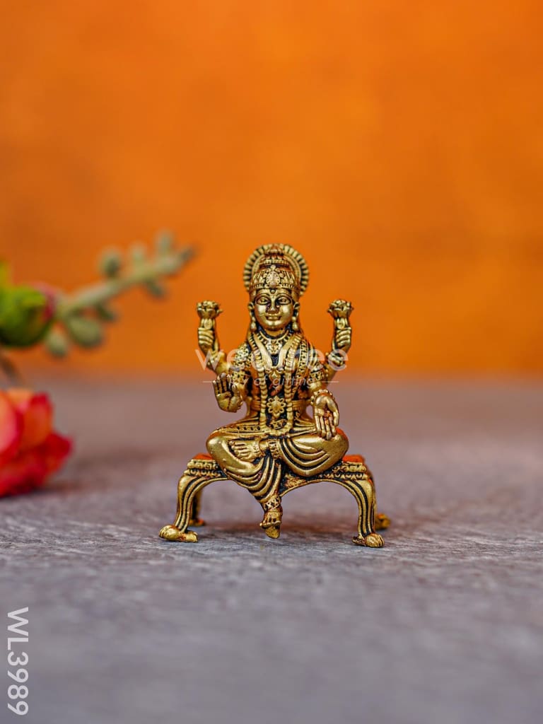 Brass Seated Ganesha-Lakshmi Idols - Wl3989 Figurines