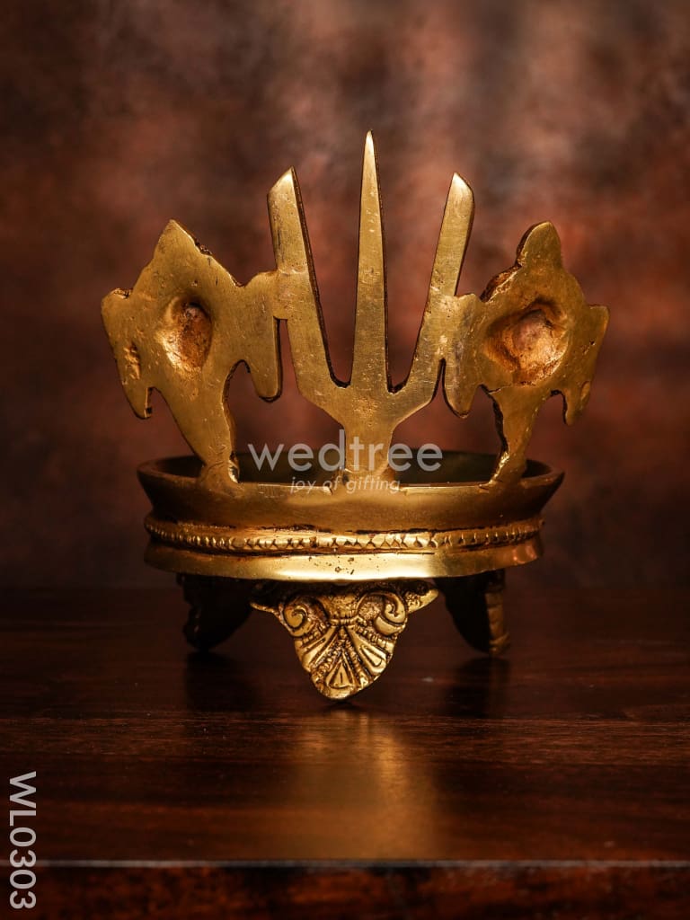 Brass Shank Chakra And Nama Diya - Wl0303