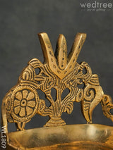 Brass Shank Chakra And Nama Diya - Wl1809