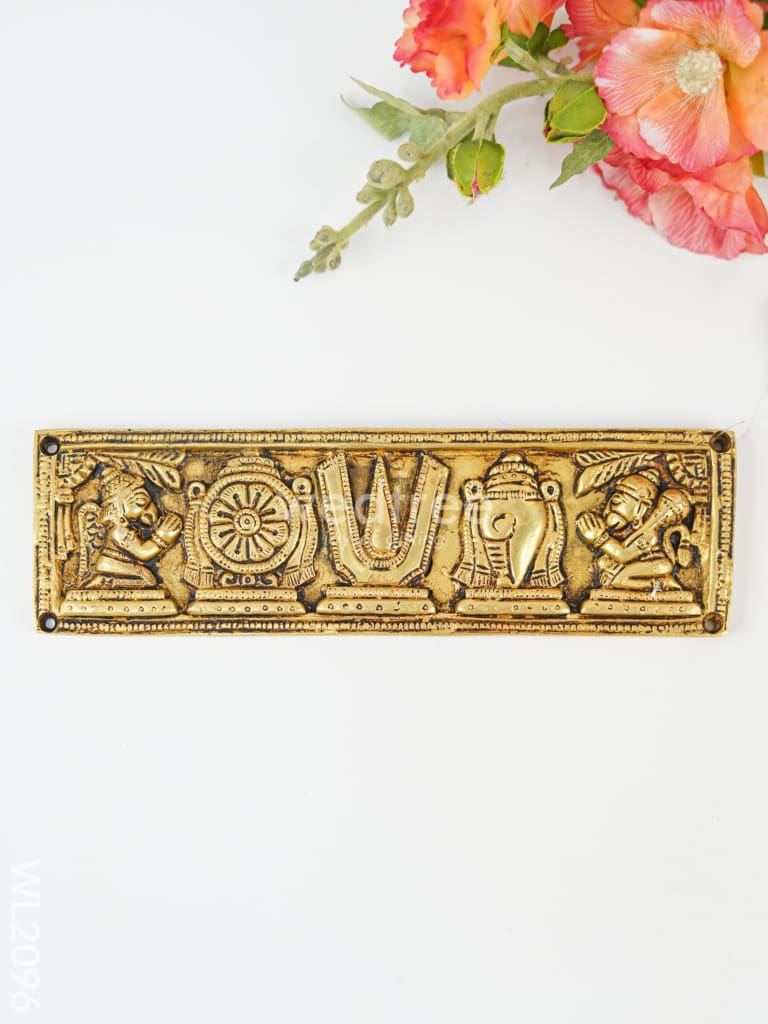 Brass Shank Chakra And Nama Plate - Wl2096 Wall Hanging