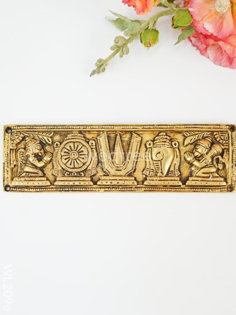 Brass Shank Chakra And Nama Plate - Wl2096 Wall Hanging