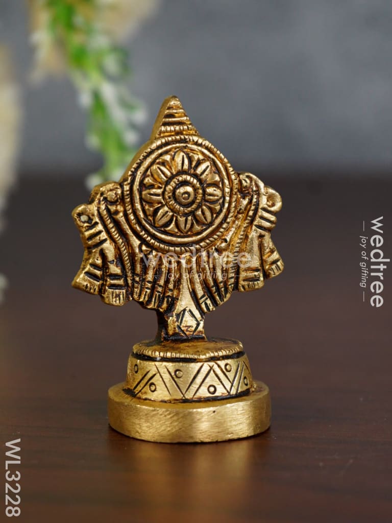 Brass Shank Chakra Naama Figurines - Set Of 3 Wl3228