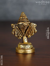 Brass Shank Chakra Naama Figurines - Set Of 3 Wl3228