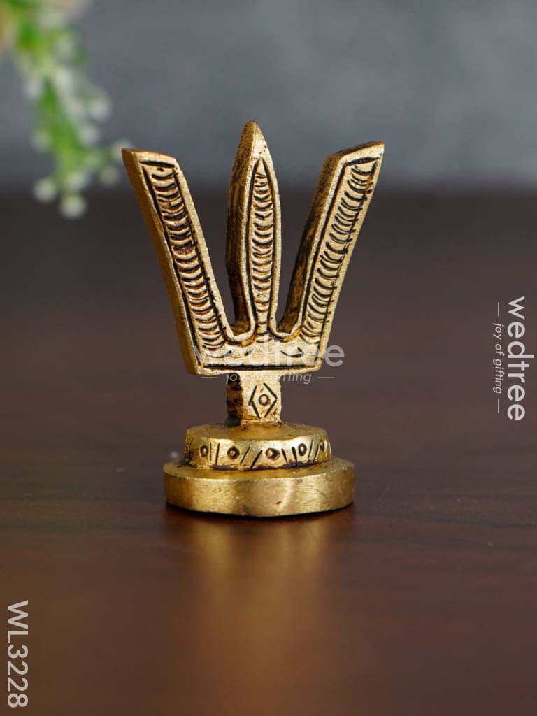 Brass Shank Chakra Naama Figurines - Set Of 3 Wl3228