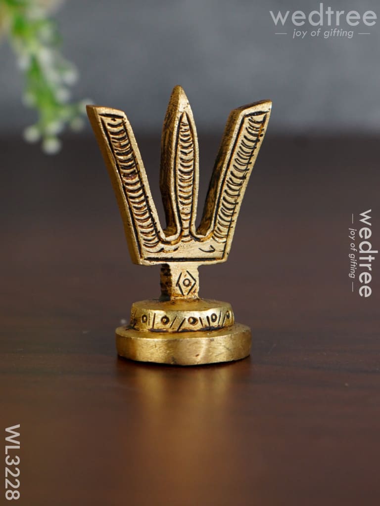 Brass Shank Chakra Naama Figurines - Set Of 3 Wl3228