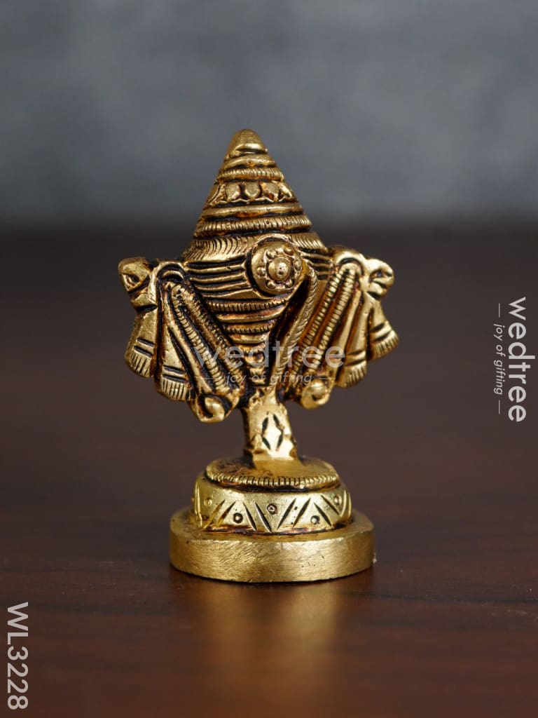 Brass Shank Chakra Naama Figurines - Set Of 3 Wl3228