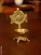 Brass Shanku Chankra Diya With Tortoise Base ( Set Of 2) - Wl2169