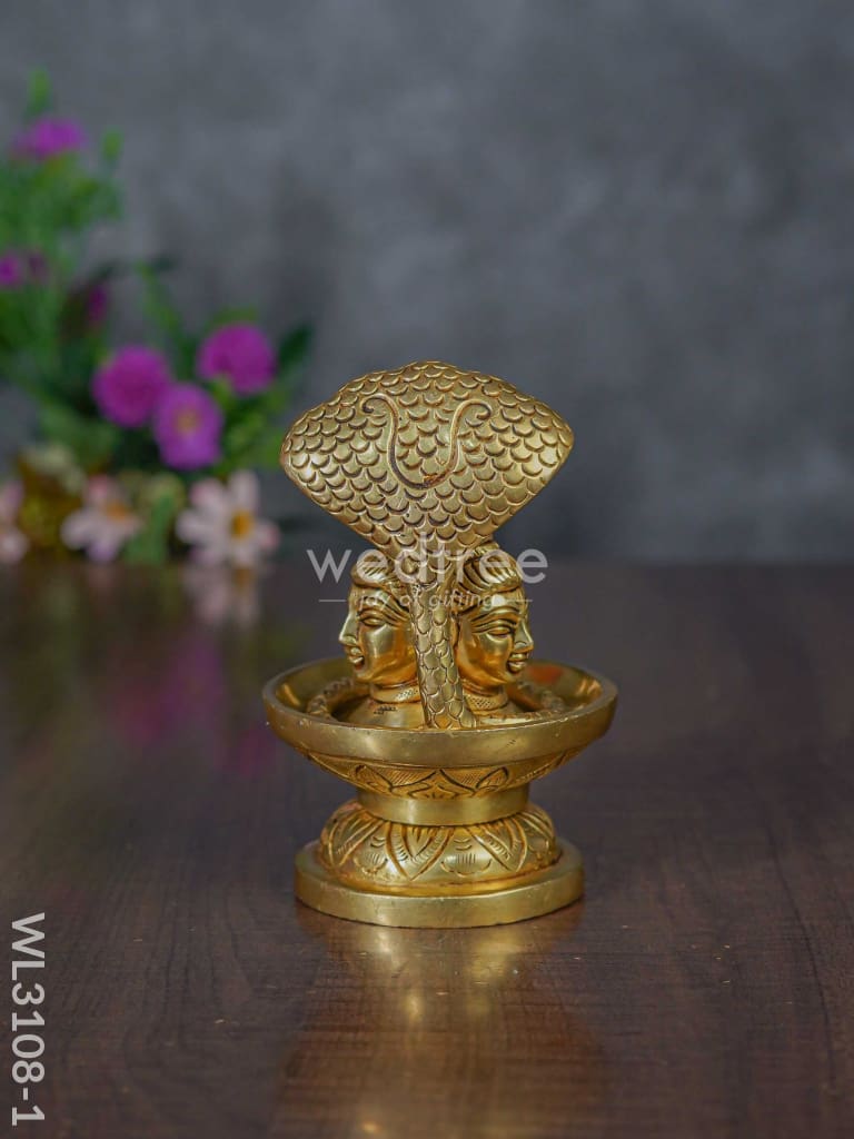 Brass Shivling With Snake - Wl3108 Figurines