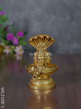 Brass Shivling With Snake - Wl3108 3 Face Figurines