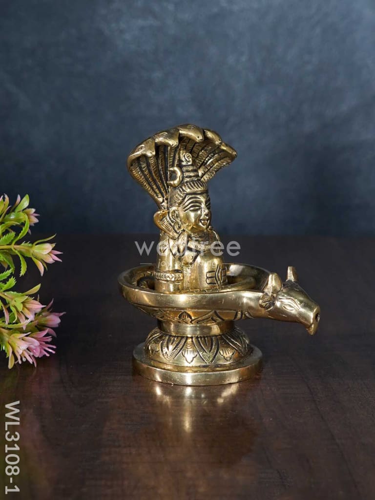 Brass Shivling With Snake - Wl3108 Figurines