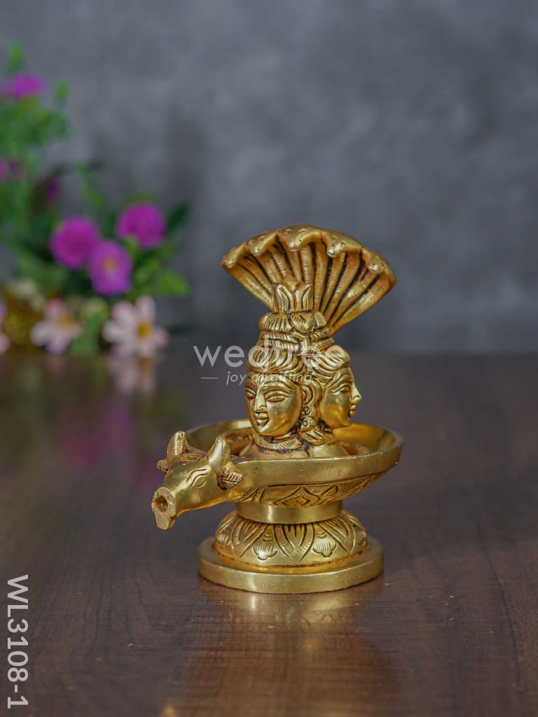 Brass Shivling With Snake - Wl3108 Figurines