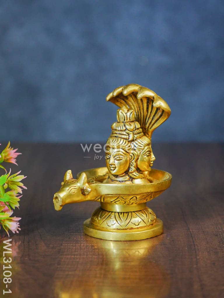 Brass Shivling With Snake - Wl3108 Figurines