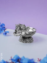 Brass Silver Antique Elephant Diya - Wl4344 Figurines