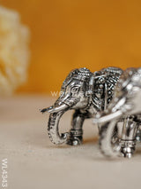 Brass Silver Antique Elephant Set Of 2 - Wl4343 Figurines