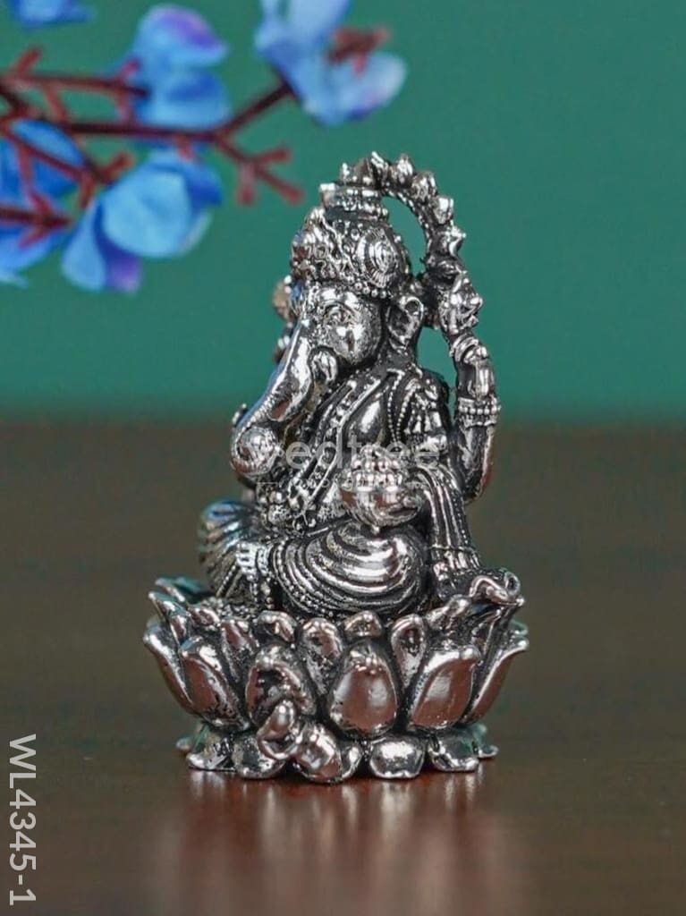 Brass Silver Antique Ganesha - Wl4345 Figurines