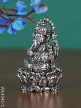 Brass Silver Antique Ganesha - Wl4345 Figurines