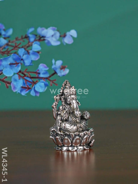 Brass Silver Antique Ganesha - Wl4345 Figurines