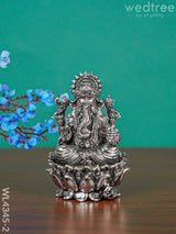 Brass Silver Antique Ganesha - Wl4345 Figurines