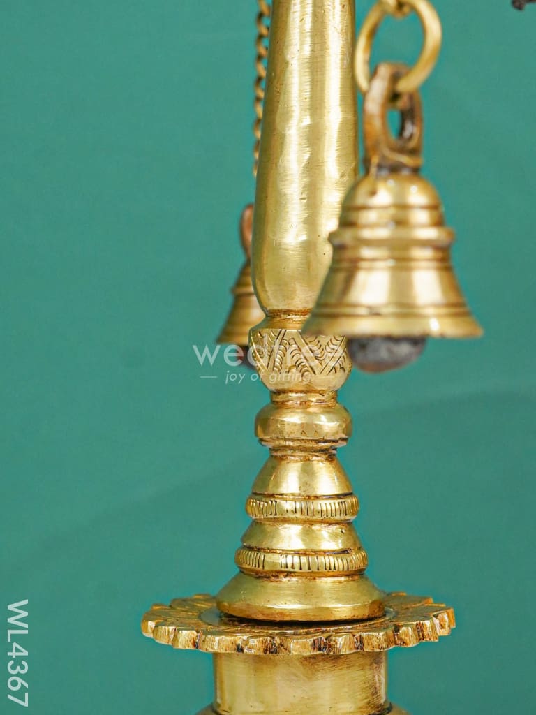 Brass Square Chowki With Bells - Wl4367 Utility