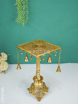 Brass Square Chowki With Bells - Wl4367 Utility