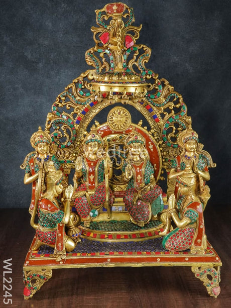 Brass Sri Ramar Pattabishekam Statue - Wl2245 Figurines