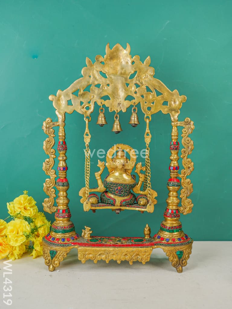 Brass Swing Ganesha Statue - Wl4319 Figurines