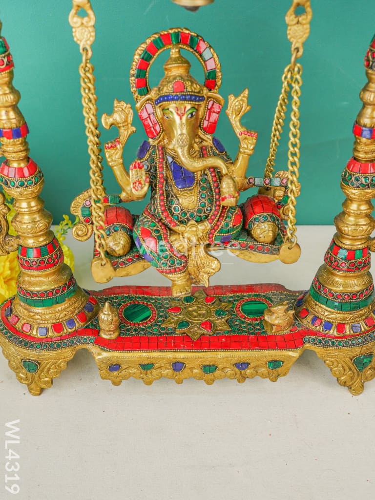 Brass Swing Ganesha Statue - Wl4319 Figurines