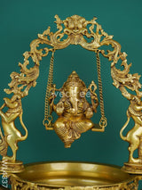 Brass Swing Ganesha Urli - 21 Inch Wl4337