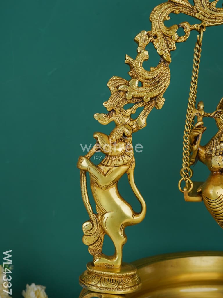 Brass Swing Ganesha Urli - 21 Inch Wl4337