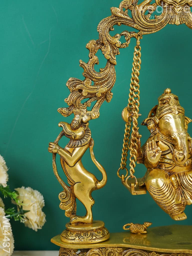 Brass Swing Ganesha - Wl4437 Figurines