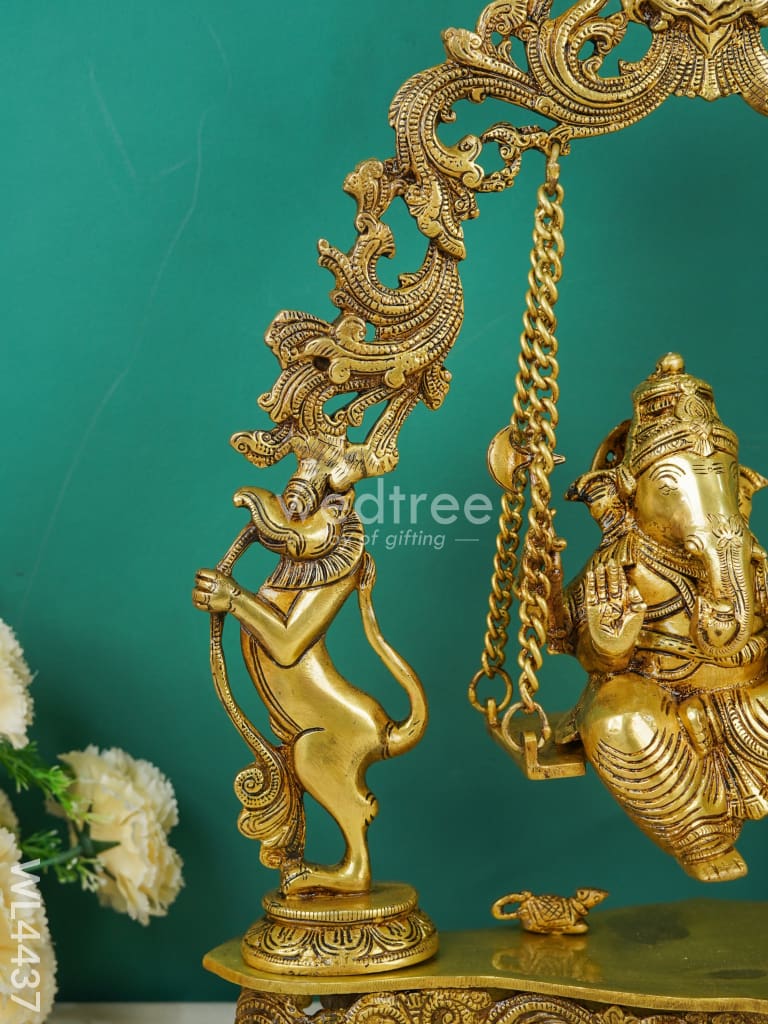 Brass Swing Ganesha - Wl4437 Figurines