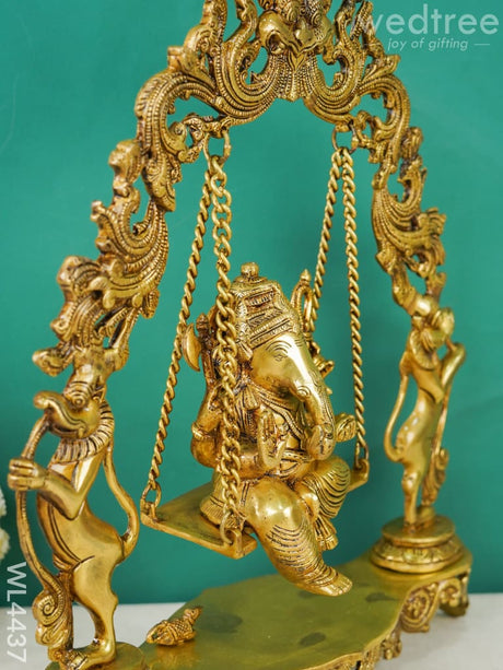 Brass Swing Ganesha - Wl4437 Figurines