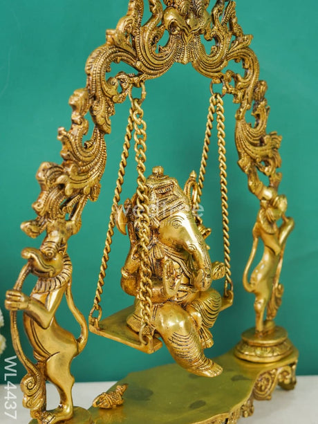 Brass Swing Ganesha - Wl4437 Figurines