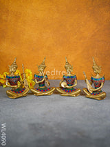 Brass Tibetan Musicians - Set Of 4 Wl4090 Decor