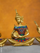 Brass Tibetan Musicians - Set Of 4 Wl4090 Decor