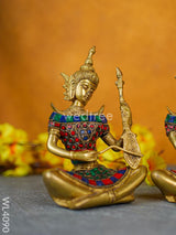 Brass Tibetan Musicians - Set Of 4 Wl4090 Decor