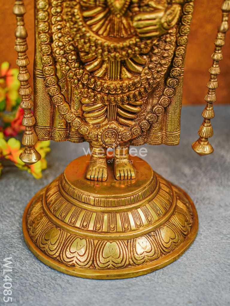 Brass Tirupathi Balaji Idol On Podium - Wl4085 Figurines