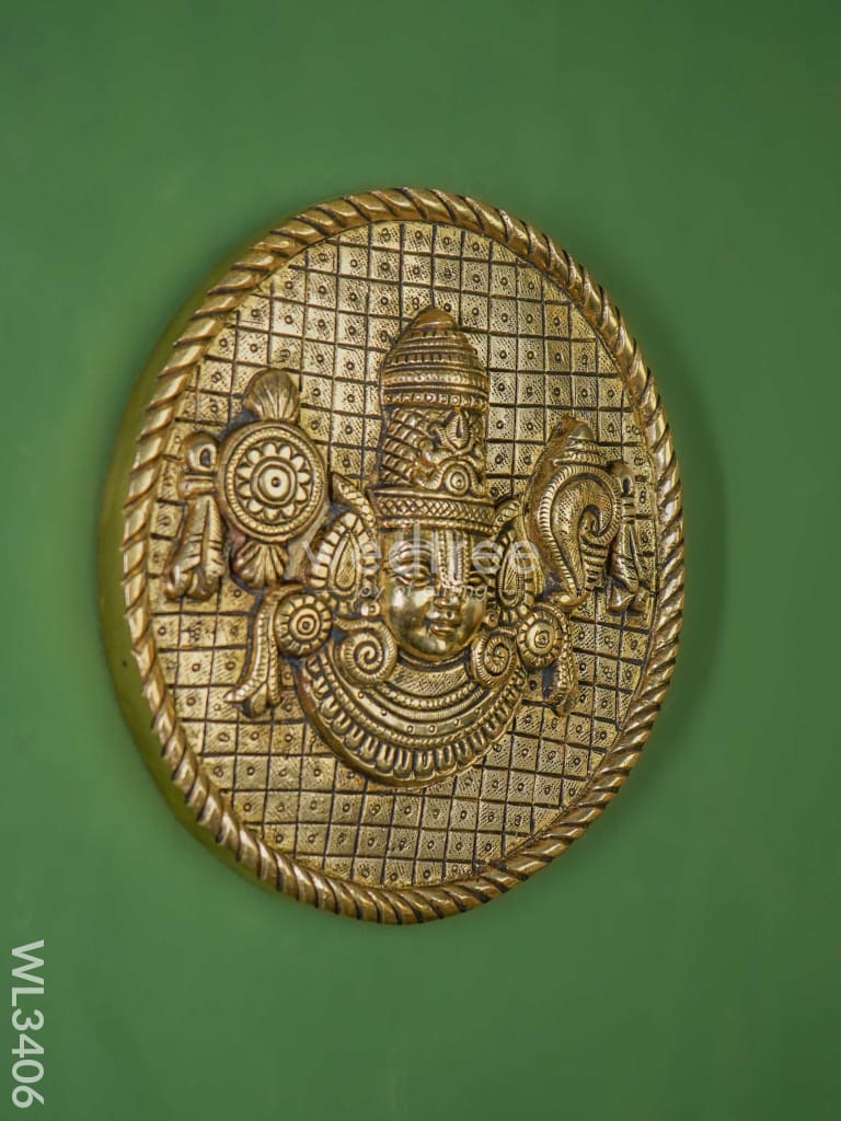 Brass Tirupathi Balaji Plate Wall Hanging - Wl3406 Figurines