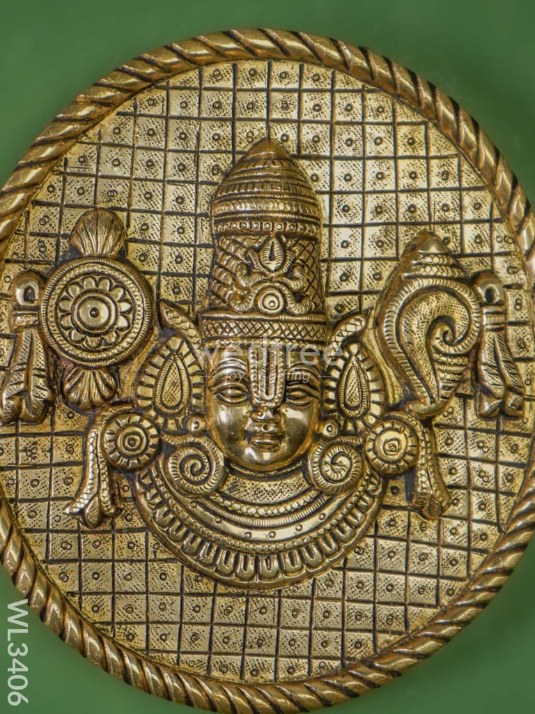 Brass Tirupathi Balaji Plate Wall Hanging - Wl3406 Figurines