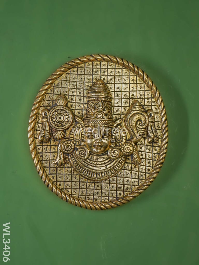 Brass Tirupathi Balaji Plate Wall Hanging - Wl3406 Figurines