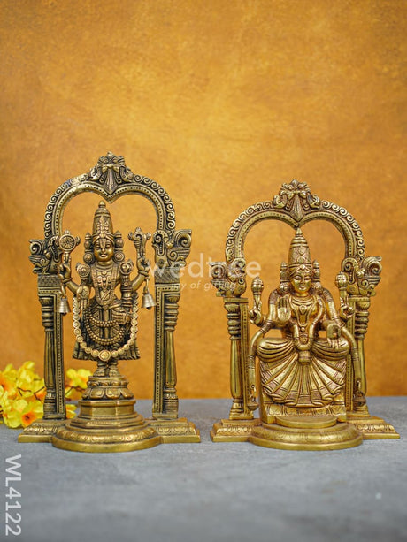 Brass Tirupati Balaji With Padmavathi Thayar - Wl4122 Figurines